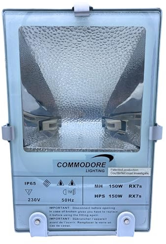 DSTOCK60 - Projecteur étanche calypso/2 - Commodore Lighting IP65-150w RX7s - ou toute puissance R7s led 118mm - 230V - blanc