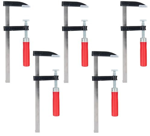 GEPCO 5-tlg. Satz 50x200 mm Schraubzwinge Zwinge Schraubzwingen Kunststoffgriff Holzgriff Klemmzwinge 5 x 20 cm