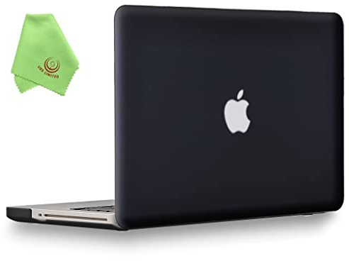 UESWILL Compatible with 2008-2012 MacBook Pro 13 inch Case Model A1278, with CD-ROM, Smooth Matte Hard Shell Case Cover + Microfibre Cleaning Cloth, Black