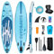 ZealWe Aufblasbares Stand Up Paddling SUP Board Paddleboard Surfboard, 320cm Standup Paddle Aufblasbar Set bis 150kg, Surfbrett für stand-up, Komplettes Zubehör mit Sitz Alu-Paddel Rucksack Pumpe Blau