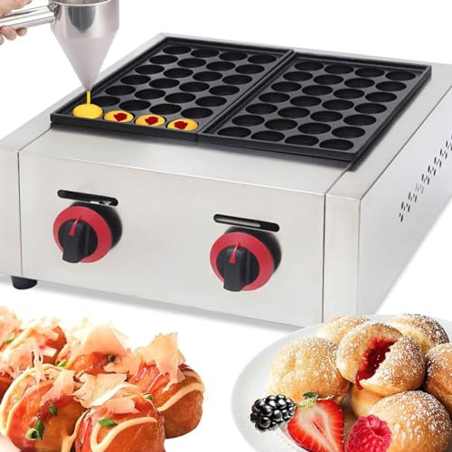 QUSYZD Macchina per griglia a Gas GPL Commerciale da 56 Fori per Cake Pops, Palline di Pancake, Ciambelle,