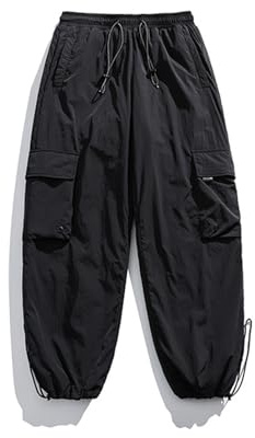TDHLW Womens Snow Pants Waterproof Insulated for Winter Baggy Pants Outdoor Cargo Snowboard Pants,Black,L