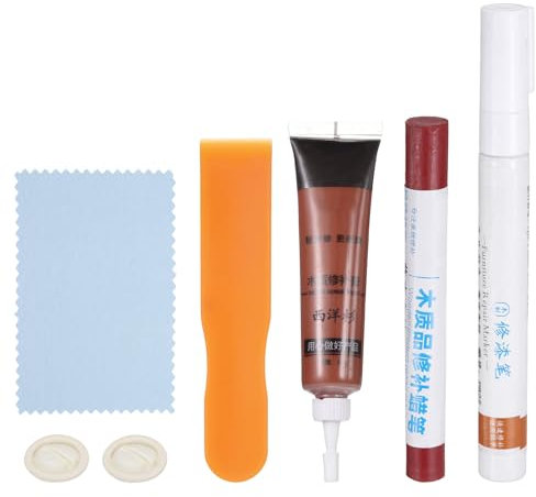 sourcing map Kit de réparation de meubles en bois (marqueurs à bois + pâte de remplissage pour bois + bâton de remplissage pour bois) Kit de retouche avec spatule pour réparer les rayures, les