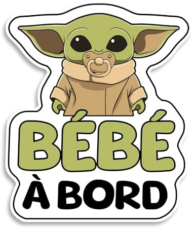 Bratiki Bébé Alien, Sticker Bébé à Bord Résistants aux UV et Waterproof, Autocollant Bébé à Bord Facile à Appliquer, Autocollant pour Voiture