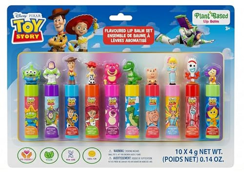 Toy Story Baume Lèvres Végétal 10 pcs avec Topper Cadeau Enfant