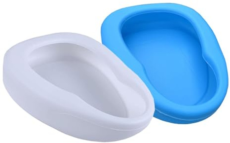 KRXSOBNV, Konturformad sängpanna for kvinnor och män, fast tjock, stabil PP-sängpanna potta Urinaler for äldre och sängliggande patienter Hemmabruk,Urinflaska