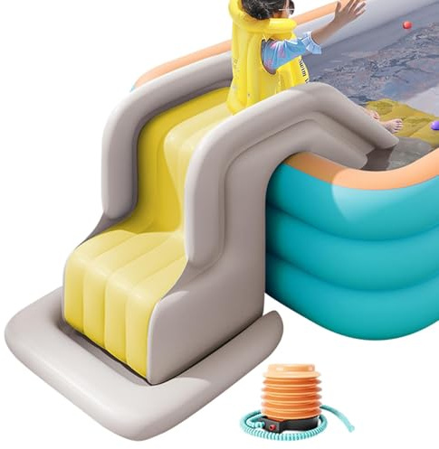 Tobogán acuático inflable, tobogán de piscina antivuelco, pasos más amplios parque acuático divertido, divertidos juguetes acuáticos para piscinas empotradas