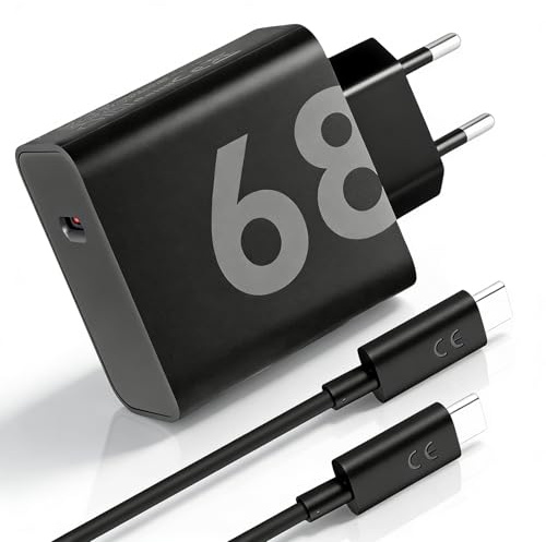 Chargeur USB-C 68 W Compatible avec Motorola Edge Series et Moto G Series - Chargeur Rapide avec câble de Charge USB-C, Chargeur pour Smartphones, tablettes et appareils USB-C