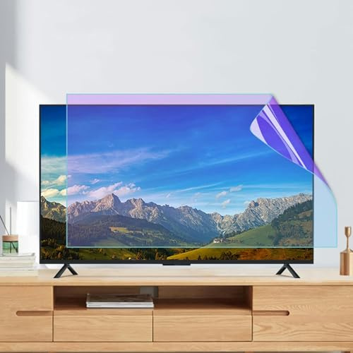 CWCQGH 50-60 Inch TV Screen Protector, Anti-Glare ＆ Anti Blue Light Filter Anti Scratch Protector Film, for Flat Curved TV (55 inch/1211×682mm)