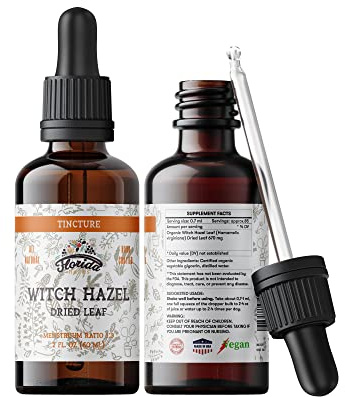 Witch Hazel Leaf Tincture, Witch Hazel Leaf Extract (Hamamelis Virginia) Herbal Supplement, Non-GMO in Cold-Pressed Organic Vegetable Glycerin 2 x 2 oz, 700 mg, 2 oz (60 ml)