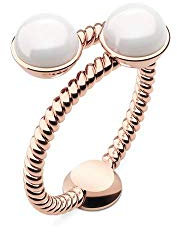 PAUL HEWITT Ring Damen Rope Pearl - Damenring vergoldet, Damen Ring Rosegold mit Perle