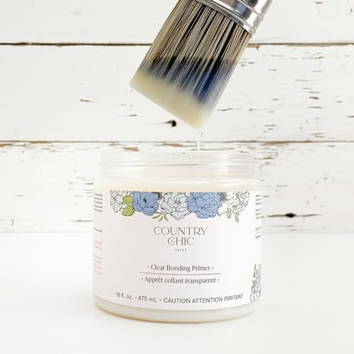 Clear Bonding Primer - Chalk Style Furniture Paint Surface Prep Clear Primer Base Coat - Adhesive Furniture & Decor Primer for Laminate, Glass, Metal, Oil-Based Paint or Stain - Pint (16 oz)