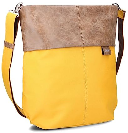 Zwei Damen Umhängetasche Olli OT12 Crossbody-Bag 7 Liter strapazierfähige & wasserabweisende Schultertasche, hochwertige Qualität, Schlüsselring, zusätzlicher Schultergurt, Geheimfach (yellow)