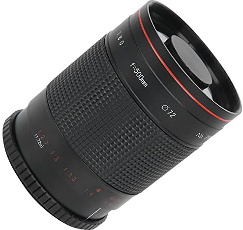 VBESTLIFE Objectif Téléobjectif 500 Mm F8, avec Bague D'adaptation de Monture, pour Appareil Photo à Monture EF, Design Repliable