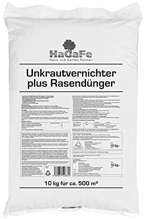 HaGaFe Unkrautvernichter plus Rasendünger Dünger mit UV NPK Volldünger 10 kg (1 x 10 kg)