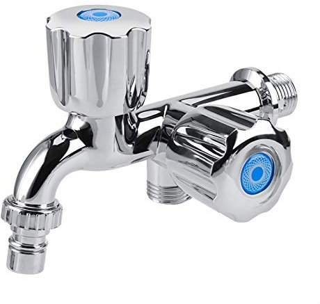 Grifo de Pared, Grifo de Lavadora Fría Individual Grifo de Lavabo de Balcón Interruptor Doble Y Grifo de Caño Adecuado para Baño Balcón Cocina