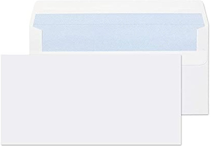 Evour DL Envelopes Self Seal (110x220mm) – Premium White Office Envelopes Non-Window – Secure Mailing Wallets for Business, A4 Folded Letters & Invoices – Printer Compatible – Pack of 100