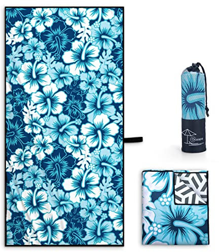 OCOOPA Mikrofaser Strandtuch, schnell trocknend, groß 160x80 cm, super saugfähig, Sandfreie Strand- und Schwimmhandtücher für Männer und Frauen