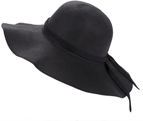 XINCHI Femmes Fedora Trilby Chapeau Large Bord Floppy Chapeau Feutre Melon Chapeau Vintage Cloche Chapeau Panama Soleil Chapeau Laine Derby Chapeau Hiver Chaud Jazz Cap avec Ceinture pour Dame