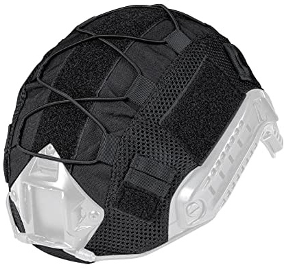 IDOGEAR Funda Protectora para Casco táctico Cubierta para Casco Militar para M/L Nylon 500D (Negro)