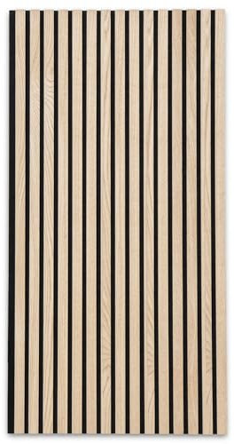 KARAT Akustikpaneele - Wandpaneele mit Echtholzfurnier für eine angenehme Raumakustik - Lamellenwand Holz und Filz - Wandverkleidung als Schallschutz, Schalldämmung (White Oak, 118 x 60 cm)