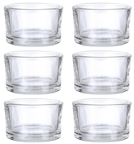 6 Stück Teelichtgläser Set 47 * 25mm, Teelichthalter Glas Klein, Leer Kerzenhalter Teelicht Transparent Teelichtglas für Wohnzimmerdeko, Tischdeko, Gastgeschenke, Hochzeitsdeko und Partydeko
