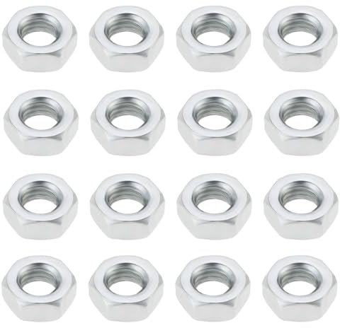 SG Store 100 PCS Tuercas Hexagonales M8 de Hierro Blanco Y Zinc DIN 934 M8 Galvanizadas con Llave de Tamaño 13,5