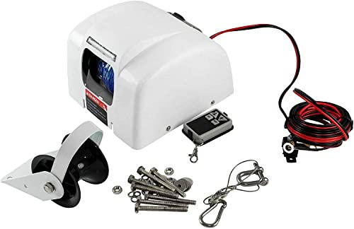 XNYXLPP Anchor Winches for Boats, 25LBS Electric Anchor Winch, Boat Windlass, Marine Anchor Winch Windlass Kit, Freshwater Saltwater
