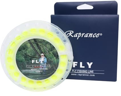 Raprance Línea de pesca flotante con mosca con 2 bucles soldados, línea de mosca flotante de peso hacia adelante, línea de pesca con mosca de agua dulce y salada de 100 pies (3F, 4F, 5F, 6F, 7F, 8F)