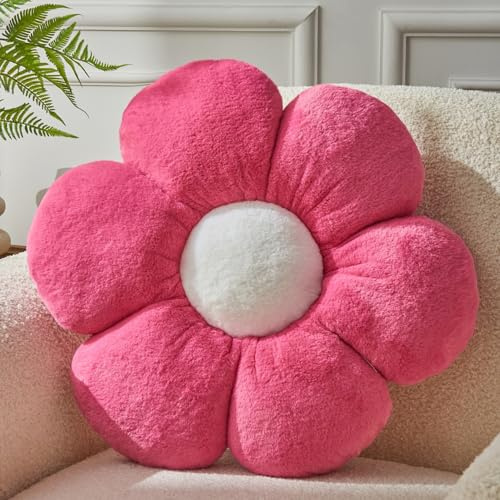 Vdoioe Daisy Pillow, Cute Flower Shaped Decorative Plush Pillow, 15.7In - Perfect for Sofa, Couch, Bed & Reading Tent
