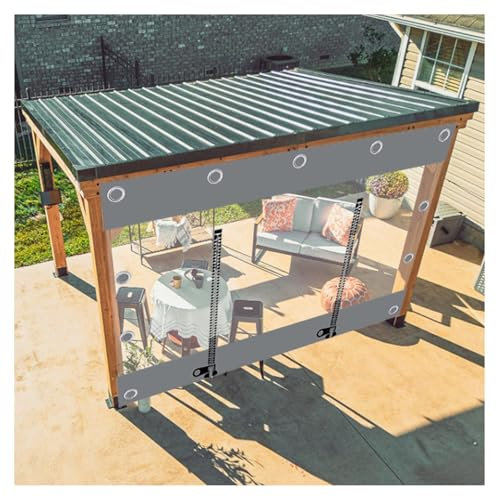 Transparent Tarpaulin Side Panels With Zip Doors,Waterproof tarpaulin transparent curtains,Outdoor tent side panels with zipper - with grommets，for Gardening Farming Nursery(H2.5xW3m/H8.2xW9.8ft)