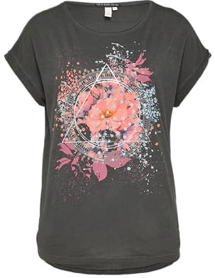 QS Oversize-Shirt in gewaschener Optik mit Frontprint