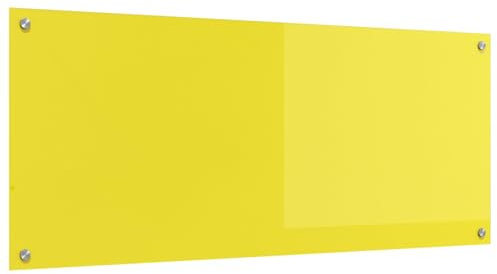 vidaXL Küchenrückwand Gelb 120 x 50 x 0,6 cm Gehärtetes Glas, Moderner Küchenspiegel, hitzebeständige Glasscheibe, stylisches Upgrade, minimalistisches Schutzpaneel