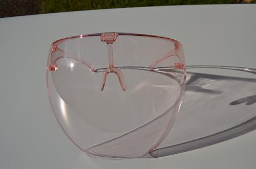 TradeProvider® Face Shield Goggles – Anti-Fog Full Face Visor, Reusable Splash-Resistant Protective Shield for Safety & Comfort, Clear Pink Face Cover for Work, Travel, Salon, Daily Use
