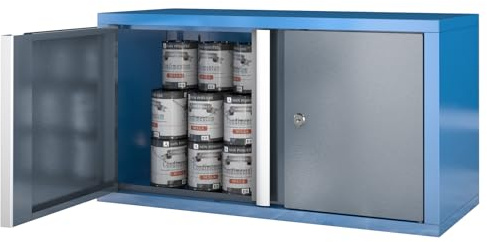 LARBANKE Metal Wall Cabinet with 2 Door,Lockable Floating Wall Storage Cabinet for Garage,Basement and Ware House,Metal Wall Cabinet with Positioning Paper,Assembly Required