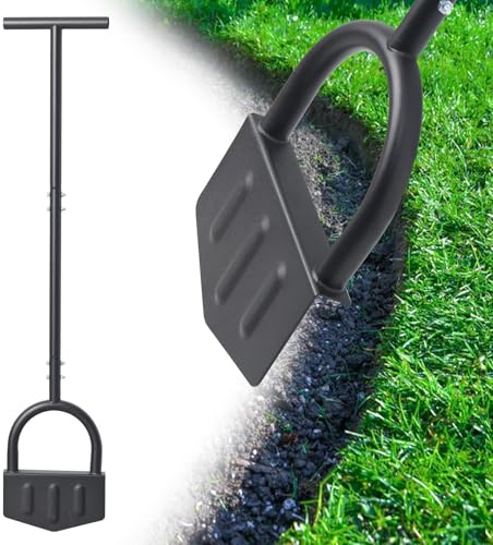 Heavy-Duty Manual Grass Edger Tool - 39 Inch Half Moon Lawn Edger with Wide Footplate. All-in-One Steel Border Edger for Landscaping, Garden Edging, Creating Trenches and Burying Irrigation Cables