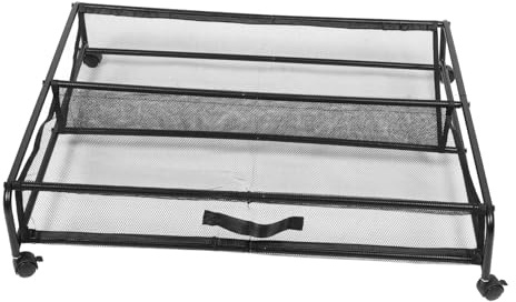 Sosoport Organizador Debajo Cama Con Ruedas, Zapatero De Hierro y Malla, Almacenamiento Compacto Para Zapatos y Ropa, Adecuado Para Dormitorios Pequeños, Solución De Ahorro De Espacio, Fácil Montaje