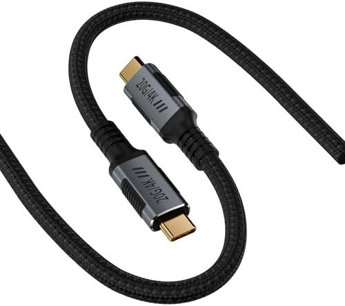 KMMXXCPM Cavo USBC 3.2 Gen 2x2 Compatibile con Thunderbolt 3,Cavo USB C lungo 2M,Cavo USB Type-C Ricarica Rapida 240W PD3.1 48V/5A,USBC Video 4K@120Hz Per Monitor,Laptop,SSD,Docking,Hub,eGpu,Display.