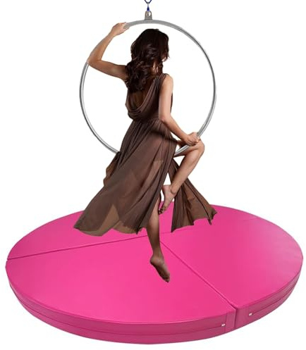 Pole Dance-matta, tjock crashpad för Aerial Lyra Hoop & Pole Dance Pole – vikbar antikollisionsmatta, 1/2/4 tum, rosa, 150 cm x 5 cm (59 tum x 2 tum) – perfekt för hemmagym och Yo
