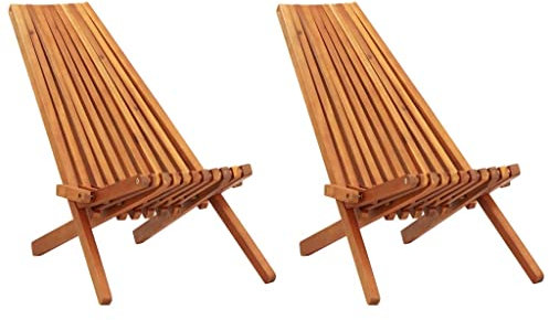 vidaXL 2X Akazienholz Massiv Garten Liegestuhl Klappbar Witterungsbeständig Sonnenliege Gartenliege Saunaliege Stuhl Gartenstuhl Holzliege
