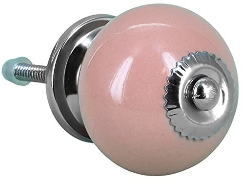 G Decor Bouton de porte en céramique de couleur unie style vintage shabby chic 4501 (rose clair)
