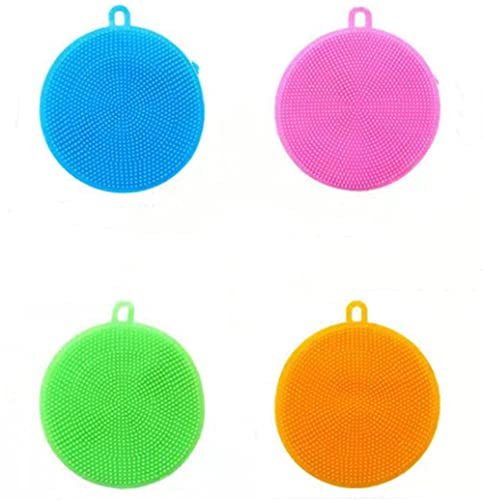 4 Pezzi Silicone Scrubber ，Lavapiatti in Silicone da Cucina ，Spugna per Piatti in Silicone，per Lavare Stoviglie Portafrutta e Verdura