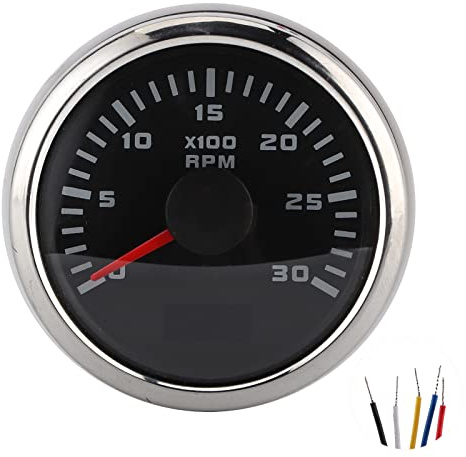 Varvräknare, 3000 Varv/min 52mm Varvräknare för Bil, Motorcykel, Utombordsmotor, LCD-skärm med Bakgrundsbelysning, IP67 Vattentät