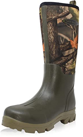 Dirt Boots Neoprene lined Gamekeeper Wellington Muck Field Boot Wellies (Green/Camo, uk_footwear_size_system, adult, men, numeric, medium, numeric_11)