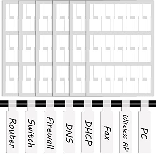 Selbstklebende Kabeletiketten, Kabel Beschriftung Beschriften Kabelaufkleber Wasserdichte Kabelkennzeichnung Sortiert 8 Blatt Labels Weiß