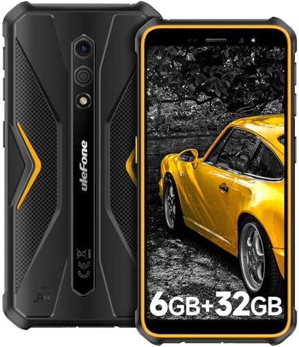 Ulefone Armor X12 Outdoor Smartphone Android 13 Go 6GB + 32GB/256GB SD 4860mAh 5,45'' HD+ 13MP+8MP IP68 Robustes Handy ohne vertrag Baustellenhandy 4G Dual SIM NFC GPS 2 Jahre Garantie -Orange