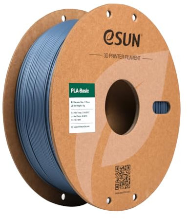eSUN PLA Filament 1.75mm, PLA Basic 3D Drucker Filament Maßgenauigkeit +/- 0.03mm, 1KG Spule (2.2 LBS) Super Speedy PLA Filament für 3D Drucker,Grau,
