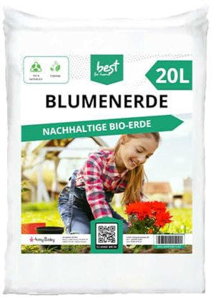 Best for Home - Blumenerde für Zimmer- und Balkonpflanzen, Gemüse, Obst und Kräuter. Bio und torffrei, ideal für Blumenbeete und Kübel. Erhältlich in 20 Liter und 50 Liter Inhalt.