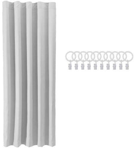 JEMIDI Verdunklungsvorhang - Türvorhang - Extra breite Gardine - Vorhang Blickdicht - Wärmeschutzvorhang Fenster - Thermovorhang Kälteschutz - 140 x 240 - Weiß