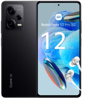 Xiaomi Redmi Note 12 Pro 5G Smartphone, 6+128GB, 6.67 Inch FHD+ Flow AMOLED DotDisplay, 5,000 mAh, 50MP Camera, 67W Turbo Charging, Dual SIM, Midnight Black (UK Version 2 Year Warranty) (Renewed)
